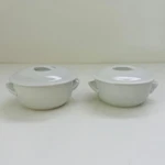 Pillivuyt Culinaire White Porcelain Soup Bowl Casserole Dish With Lid, Set Of 2. Fixed Price $40.00.