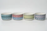Signature Housewares Stoneware 5" Storage Bowls 21OZ Geometric Set Of 4. Fixed Price $25.00.