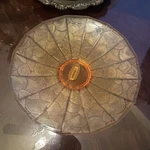 Lalique China Mood Amber Crystal 12.8"W Fan Bowl Lbs New Without Box 10015900. Fixed Price $2000.00.