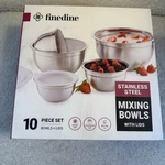 Finedine Stainless Steel Mixing Bowls 5 With Lids 10 Piece Set Brand New. Fixed Price $23.18.