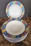 Set Of 7 Christopher Stuart Hacienda Soup Bowls Southwest Y2254 Thailand. Fixed Price $49.99.
