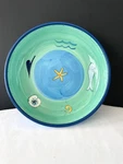 "brushes" Hand-painted Kic Starfish Nautical 9" Pasta Bowl Coastal. Fixed Price $22.50.