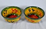 Set Of (2) Corsica Home La Province Hand Painted Stoneware 6 Soup Bowls. Fixed Price $15.96.