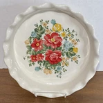 Pioneer Woman Pie Dish 3115DMT Baking Flowers Red Stoneware Bakeware Ceramic. Fixed Price $25.50.