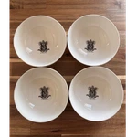 Haunted Mansion Set Of 4 White Ceramic Round Bowls, Crest, Shiny, Mw Safe. Fixed Price $149.99.