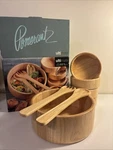 Pomerantz Vintage Wooden Salad Bowl Set 7 Pieces, Round. Fixed Price $30.00.