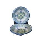 Melamine Bowls Blue & Green Spanish Medallion Design Set Of Two 7.5 P2. Fixed Price $9.95.