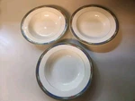 Mikasa Plaza Court Blue Soup Bowls 9 1/2" Set Of 3 Ultima + HK707. Fixed Price $30.00.