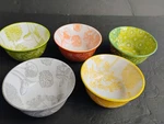 Certified International Nancy Green Bowls Dessert X 4 Botanical Colorful Boho. Fixed Price $25.99.