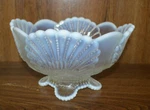 Vintage Dugan Mosser French Opalescent Beaded Shell Salad Bowl 8.75" Diameter. Fixed Price $29.95.
