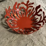 Alessi Authentic Mediterraneo Red Coral Fruit Bowl 8 Cut Metal Vintage. Fixed Price $35.00.