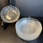 Arcoroc France Aspen Leaf Clear Glass Small 6" Fruit Dessert Berry Bowls Set. Fixed Price $42.88.