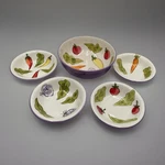 Everything Kitchen Ceramic Handpainted Salad Set With 1 LARGE/4 Small. Fixed Price $76.00.