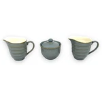Vintage Dansk Reactic Slate Gray Dinnerware Set Milk Creamer & Sugar Bowl W/ Lid. Fixed Price $44.99.