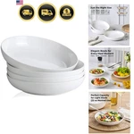 Yhy Pasta Bowls Set Of 4, 22 Oz Ceramic Salad Plates, 7.8 Inch Wide Shallow P.... Fixed Price $47.12.
