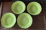 Mikasa Rim Soup Bowls Country Charm Broccoli Green Sponge D9401 Lot Of. Fixed Price $20.09.