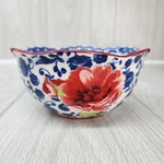 Pioneer Woman Floral Cereal Bowl 6 Blue White Red Roses Stoneware Farmhouse. Fixed Price $9.99.