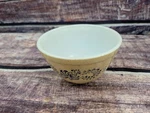 Vintage Pyrex Homestead # 401 Nesting Mixing Bowl Tan Blue Speckled 750 Ml. Fixed Price $14.99.