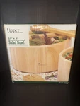 Lipper 10" X 5" Beechwood Salad Bowl W/12" Serving Fork & Spoon Set Style 340/3. Fixed Price $30.00.
