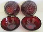 Cristal Arques Durand Antique Ruby Red Crystal Soup Salad Bowls Set Of 4 Excl. Fixed Price $25.00.
