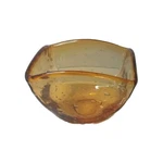Amber Art Glass Bullicante Hand Blown 4 1/8" Bowl Square. Fixed Price $33.22.