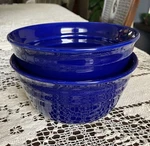 Two (2) Rachael Ray Cereal/soup Bowls Double Ridge Cobalt Blue. Fixed Price $14.99.