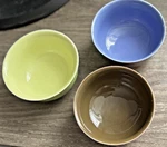 Middle Kingdom 3-PIECE Porcelain Multicolor Bowl Set Signed Jia 2"HX3.75"D. Fixed Price $44.99.