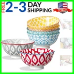 10 Oz Porcelain Cereal Bowls Set Of 6 - Ceramic For Soup, Ice Cream, Br.... Fixed Price $39.99.
