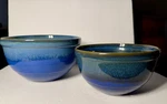 Artisan Studio Pottery Nesting Bowls Set Of 2 Blue Green Glazed Ceramic-beaut!. Fixed Price $59.99.