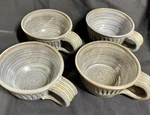 Vtg 70S Soup Bowl With Handle Set Of 4 Artist Signed Studio Pottery Unique. Fixed Price $72.50.