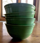 Set Of 4 Mainstays Green Rainforest Embossed Stoneware Soup Cereal Bowls. Fixed Price $33.00.
