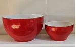 Emile Henry France Red Ceramic Mixing Bowl Set 2PC Large Small. Fixed Price $49.99.