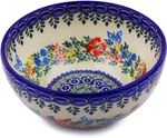 Polmedia 6-INCH Unikat Polish Pottery Bowl Ring Of Flowers Design. Fixed Price $107.99.