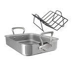 Mauviel Stainless Steel Roasting Pan With Rack, 15.7 X 11.8-IN. Fixed Price $259.95.