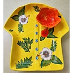Chip Dip Server-tropical Shirt Design-bright Yellow-hibiscus-by Dennis East. Fixed Price $36.99.