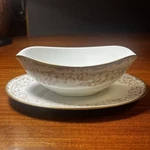 Vintage Noritake Gravy Boat Serving Bowl & Tray Rochelle 5805 Floral Gold Trim. Fixed Price $25.00.