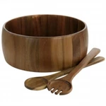 Gibson Elite 3 Piece Acacia Wood Salad Bowl And Spoon Set In Brown. Fixed Price $43.06.
