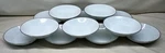 12 Noritake China Reina 6450Q White Platinum Trim Berry Fruit Bowls Japan 3/8". Fixed Price $34.30.
