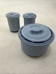 Genesis Blue 5244 Arita Round Covered Sugar Bowl 2.5" Tall S&p Used Japan. Fixed Price $45.00.