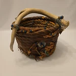Frontier Creations Hand Made Native American Inspired Basket Read. Fixed Price $41.00.