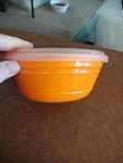 Vintage Packerware Orange Plastic Cereal Snack Bowl 6" With Lid Retro. Fixed Price $5.00.