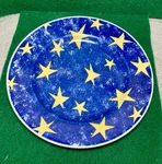 Churchill England Plate Vintage Yellow Stars Blue #CCH14 Discontinued 8 Euc. Fixed Price $14.99.