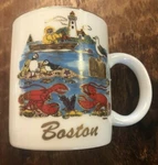 Vintage Minty Colorful Boston Massachusetts Ocean Nautical Beach Coffee Mug. Fixed Price $11.40.