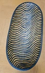 Hand Carved Exotic Wood Folk Art Oblong Dish. Fixed Price $22.00.
