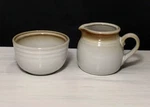 Vintage Japanese Noritake Stoneware 8621 "fanfare" Creamer & Open Sugar Bowl Set. Fixed Price $29.00.