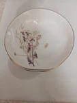 Set Of 4 Sango 8" Salad / Pasta Bowls, Floral Design, Iridescent Glaze. Fixed Price $58.00.