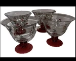 4 Christmas Pfaltzgraff Winterberry Hp Glass Lrg Footed Dessert Bowls New #1. Fixed Price $23.75.