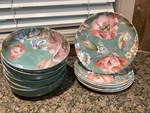 Lot Of 6 Better Homes & Gardens Melamine Salad Plate And Bowls, Annabelle Floral. Fixed Price $25.00.