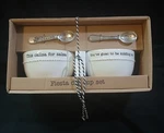 Mud Pie Fiesta Dip Cup Set With Spoons Salsa Bowls New In Box Nib. Fixed Price $18.99.