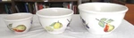 Bia Cordon Bleu Three Nesting Mixing Bowls: 10.1/2, 8.1/2, 6.1/2 Inches Diameter. Fixed Price $50.00.